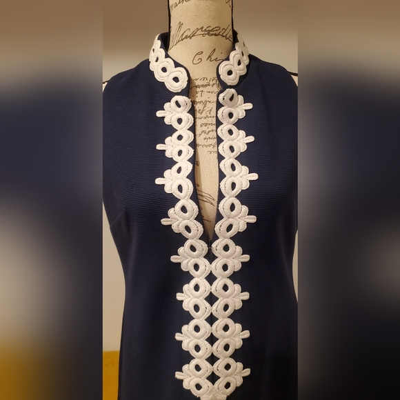 LILLY PULITZER WOMEN'S NAVY SLEEVELESS SHIFT DRESS, SIZE S. - Picture 8 of 11